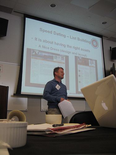 Dave Averill, a trainer from One/NW, giving a talk