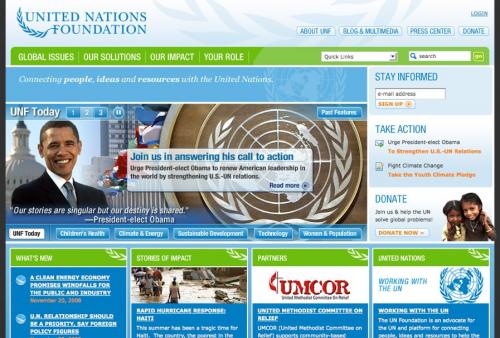 UN Foundation Home Page