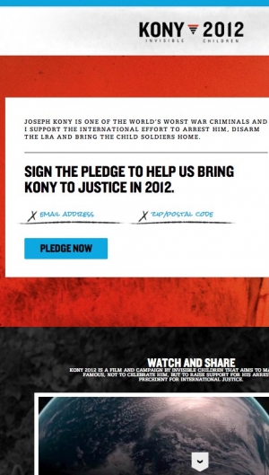 Screenshot of Kony site with simple actions